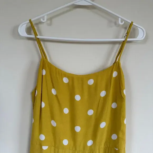 Aritzia Wilfred Isabelle Yellow Polka Dot Mini Dress Size 8 Y2K Clueless - Picture 3 of 15